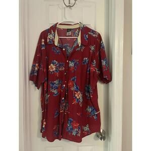 Disney Star Wars Shirt Men 2XL Red Hawaiian Button Up Storm Trooper Darth Camp